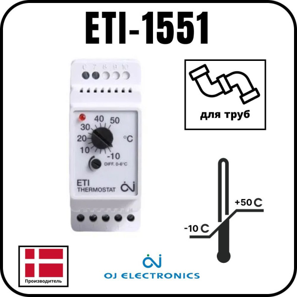 OJ Electronics ETI-1551 Терморегулятор для обогрева труб