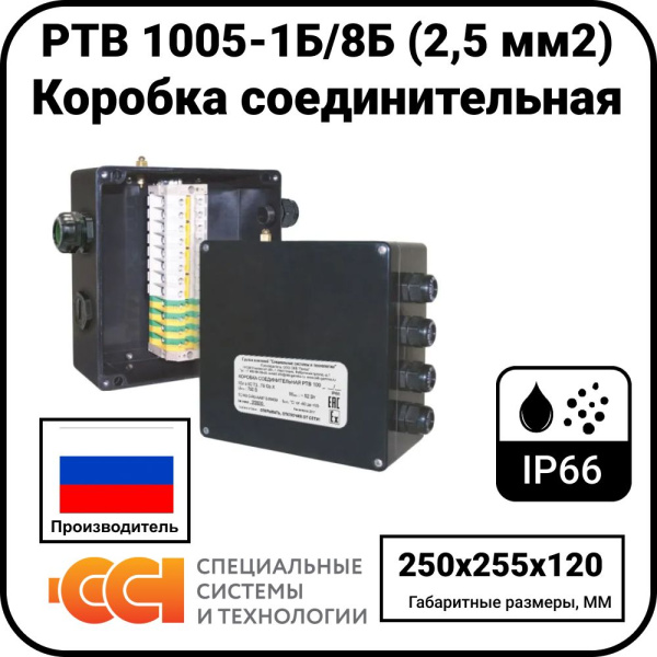 Коробка соединительная РТВ 1005-1Б/8Б (2,5 мм2)